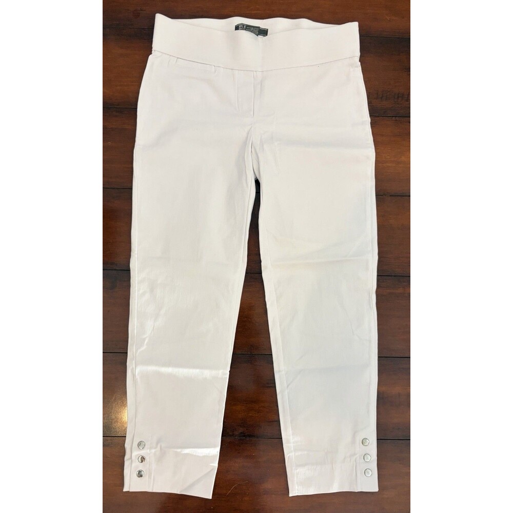 89th & Madison White Pull On Comfort Waist Crop Pants Size PS